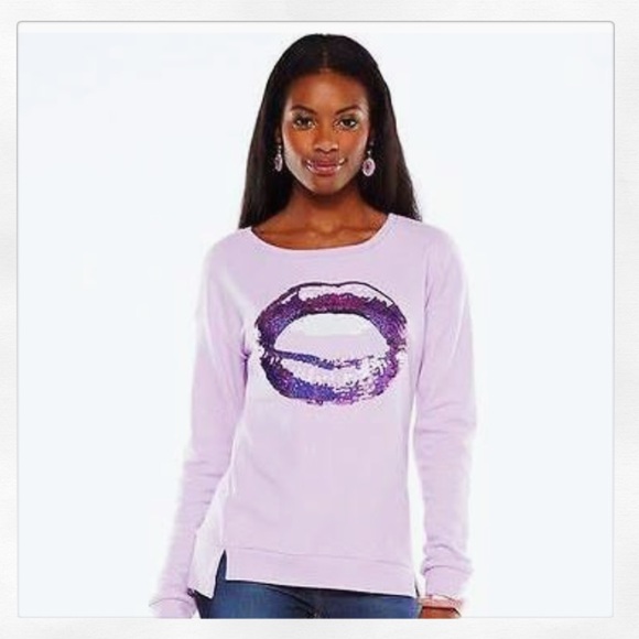 Large Juicy Couture Purple Sweatshirt Lips