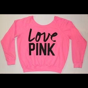 VS PINK sweatshirt. Electric pink colored, size L