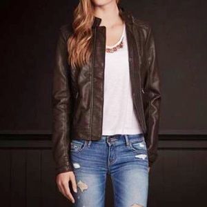 Brown leather jacket