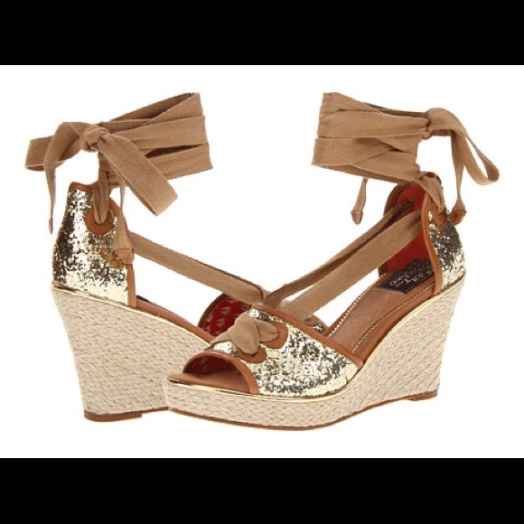 Sperry Shoes - Sperry GoldGlitter Ankle Milly Wedges