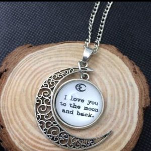 Love you to the moon & back moon necklace