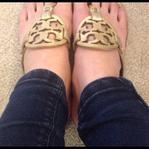Tory burch gold miller sandal