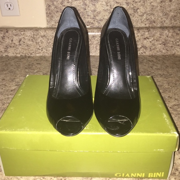 Gianni Bini Shoes - Gianni Bini Black Patent Leather Peep-toe