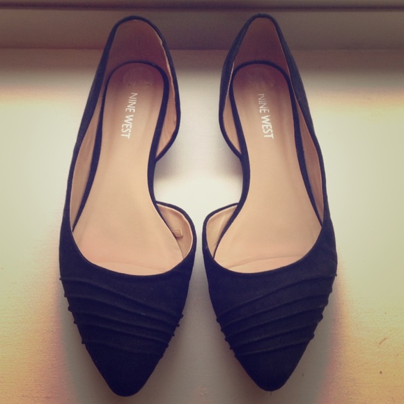 Nine West black d'orsay flats