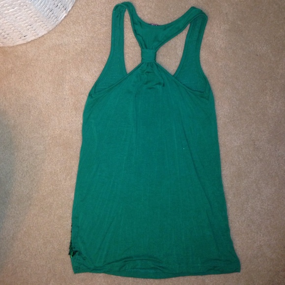 **SOLD** green sparkle tank top - Picture 3 of 3