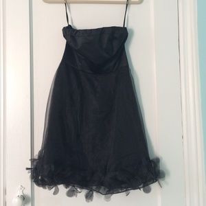 The Limited strapless black dress w/ petal skirt 0