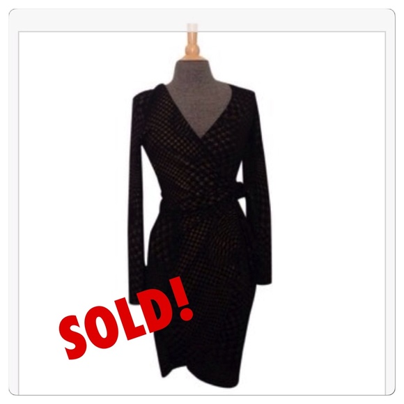 Foil wrap dress cache xs