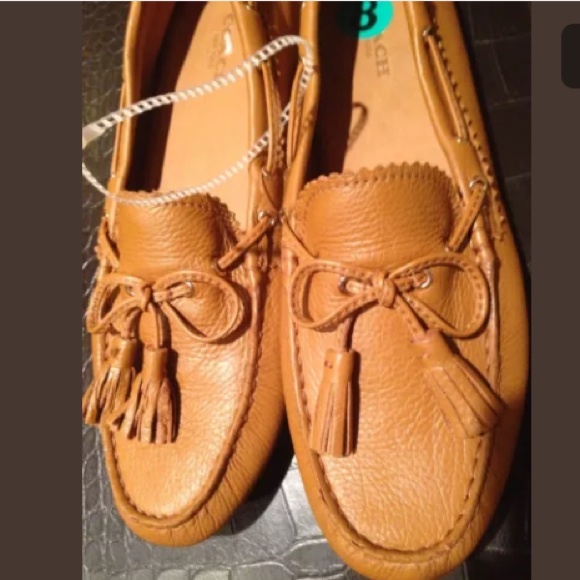 🚫Sold🚫Coach nadia Leather Loafers Tan Sz 8.5 - Picture 2 of 4