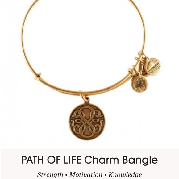 Alex and Ani Path of Life Charm Gold Bangle
