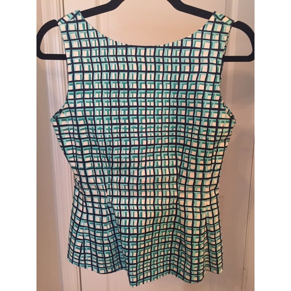 kate spade Tops - Kate Spade Green Checked Peplum Top WORN ONCE!!