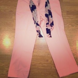 Dress pant with printed scarf belt