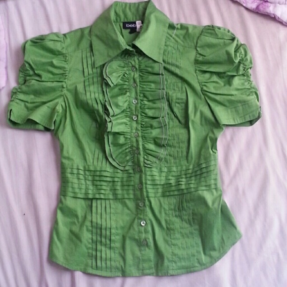 Green Bebe Button Down Blouse