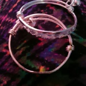 Two Silver baby bangles
