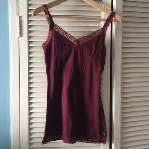 Hollister Sz Medium Cranberry Lace Tank