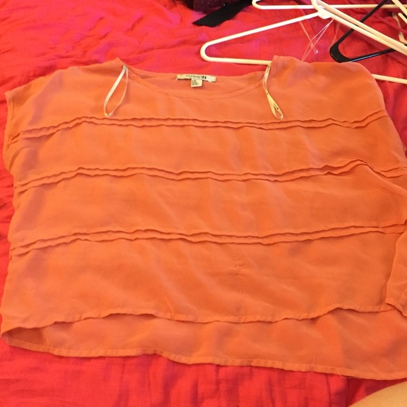 Coral chiffon shirt - Picture 1 of 3