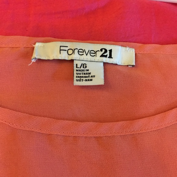 Coral chiffon shirt - Picture 3 of 3