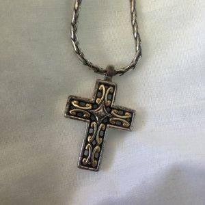 Brighton dual color cross necklace