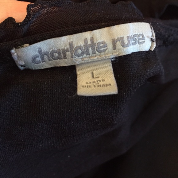 Black ruffled strapless shirt - Picture 2 of 2