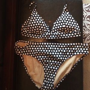 J. Crew navy & white polka dot bikini BRAND NEW!