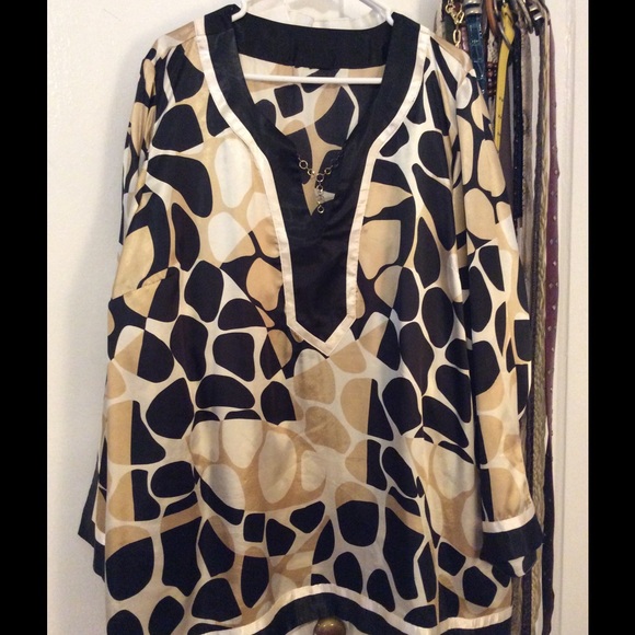 ladies metallic black and gold Blouse