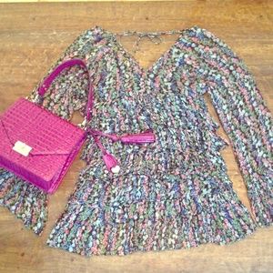 Kate Moss for TOPSHOP Ruffle 70s Bell Sleeve Dress