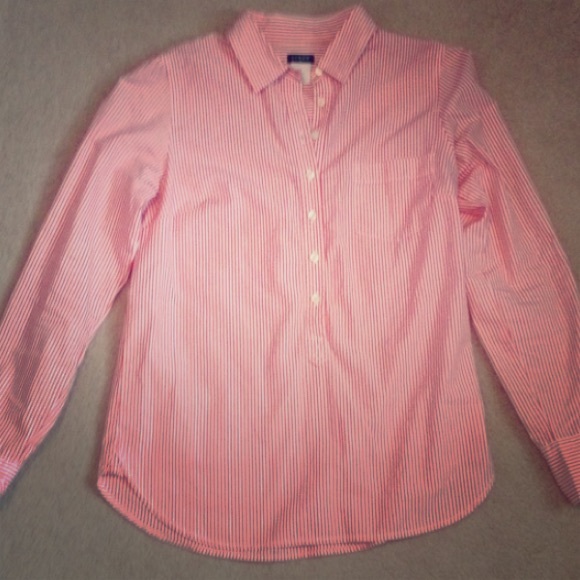 JCREW Collar red stripped long sleeve