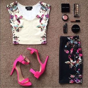 Nasty Gal Matching Crop Top and Skirt