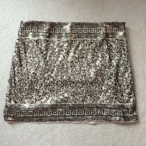 Grecian patterned sequin skirt
