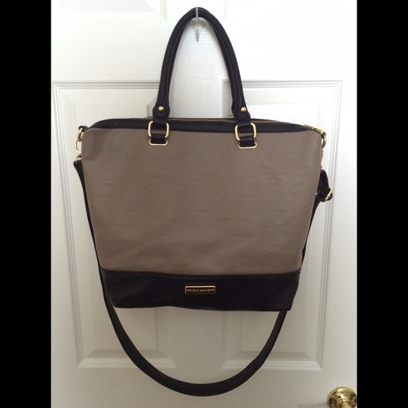 Steve Madden Black & Tan Tote