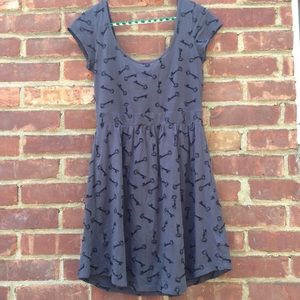 grey key skater dress