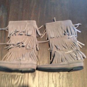 Never worn fringe boots