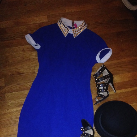 Blue body con with sleeves - Picture 3 of 3