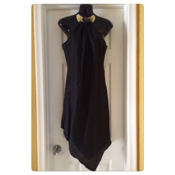 Black linen dress.