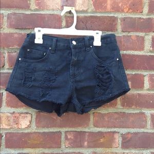 black high rise shorts
