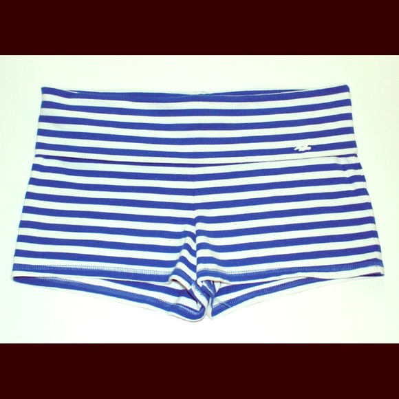 Blue and white striped Hollister shorts. LARGE