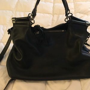 Black leather purse