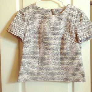 Express black and white crop top