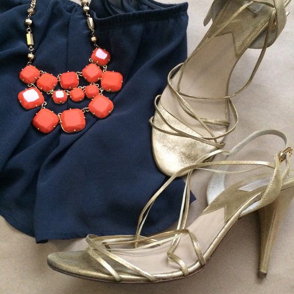 Michael Kors Shoes - Michael Kors Nikita Gold Strappy Sandal