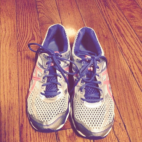 asics Shoes - Purple, pink, silver and white tennis shoes