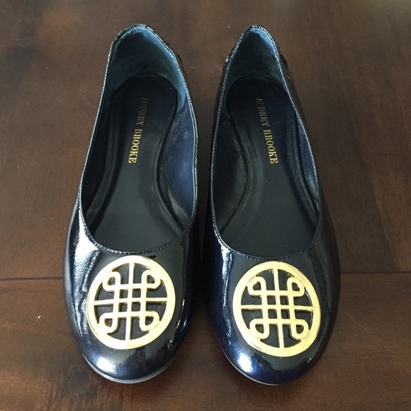 Audrey Brooke dark navy blue flats