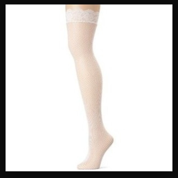 White lace fishnets
