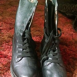 Black combat boots