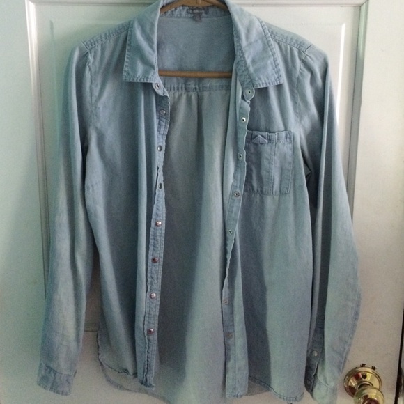 Light denim button up shirt