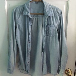 Light denim button up shirt