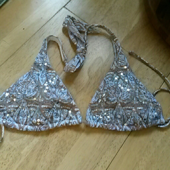 Beautiful beaded sequin bathing suit top