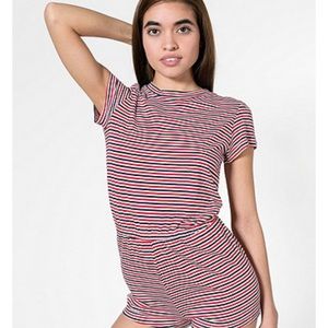 American Apparel Red White and Blue T-Shirt Romper