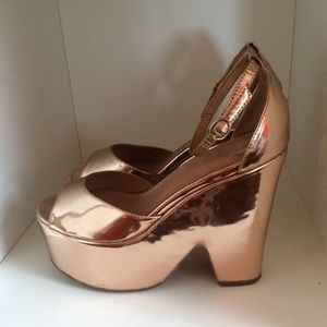 Jeffrey Campbell Rose Gold Platform Heels
