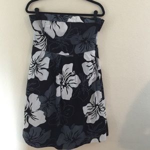 Strapless Hawaiian print dress by Romy size XL