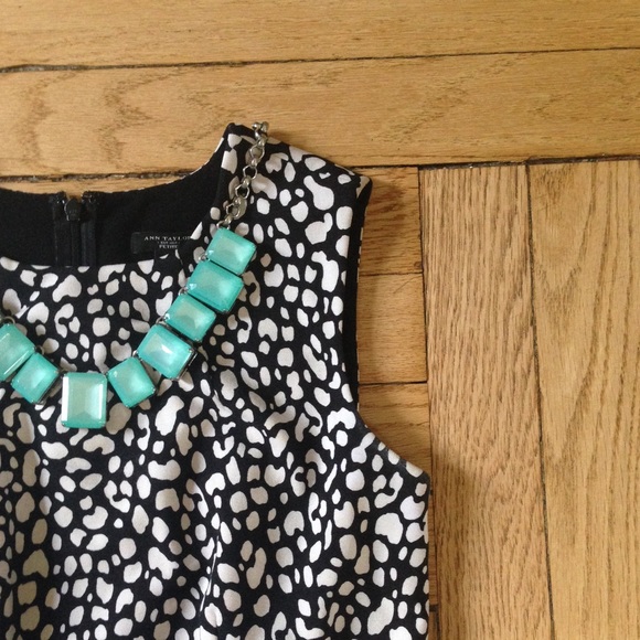 Ann Taylor Dresses & Skirts - Ann Taylor dress, b&w print with mini peplum