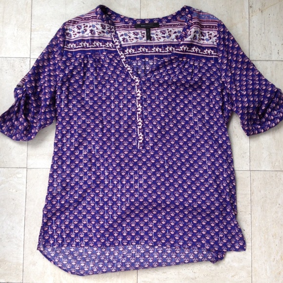 BCBGMaxAzria Tops - BCBGMaxazria Printed Popover Blouse [SALE]